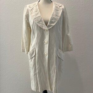 CAbi #405 Ivory Artist Long Line Jacket - Large